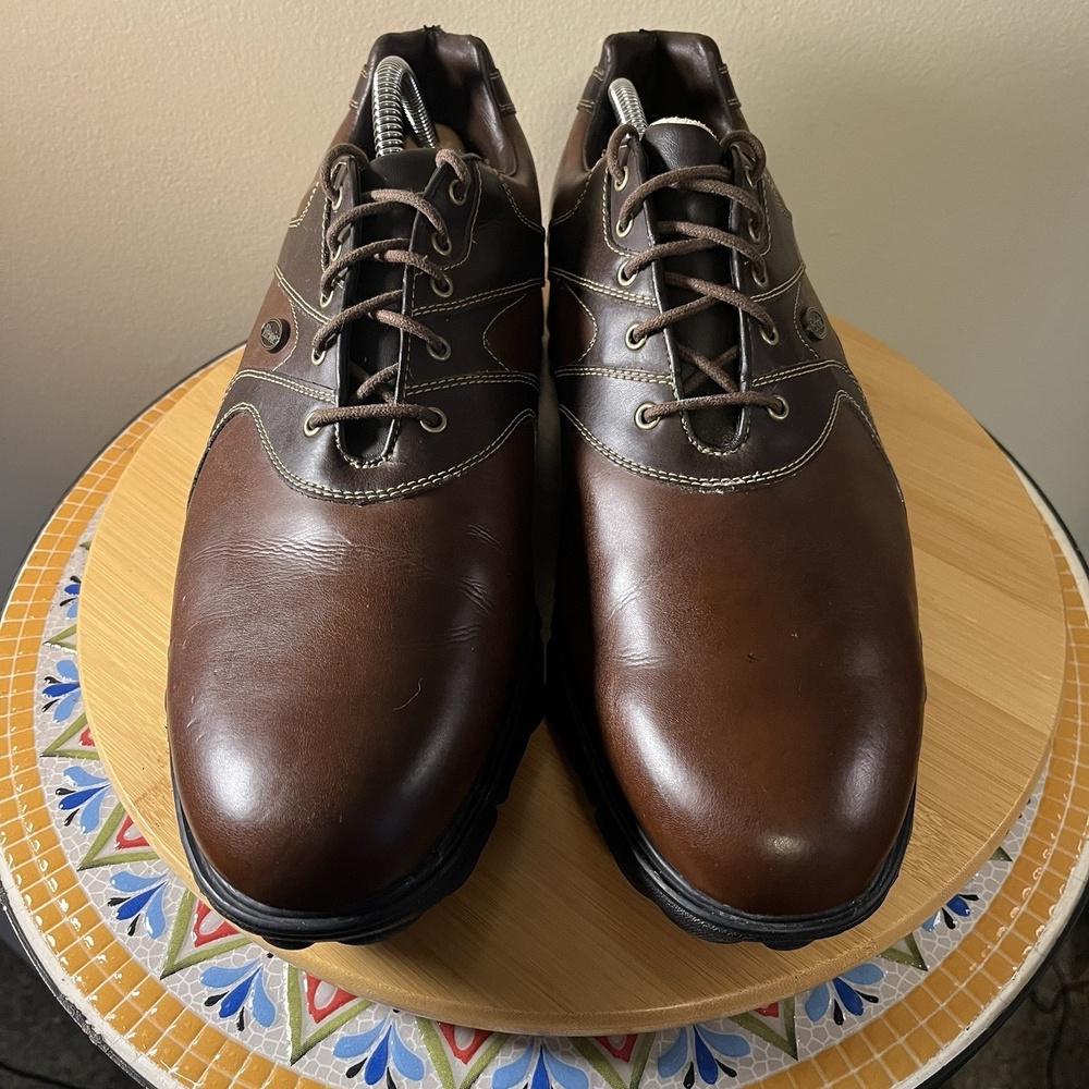 Vintage Etonic Golf Shoes Mens Sz 12 Brown Leather DES40-3 Powerpod Spikes